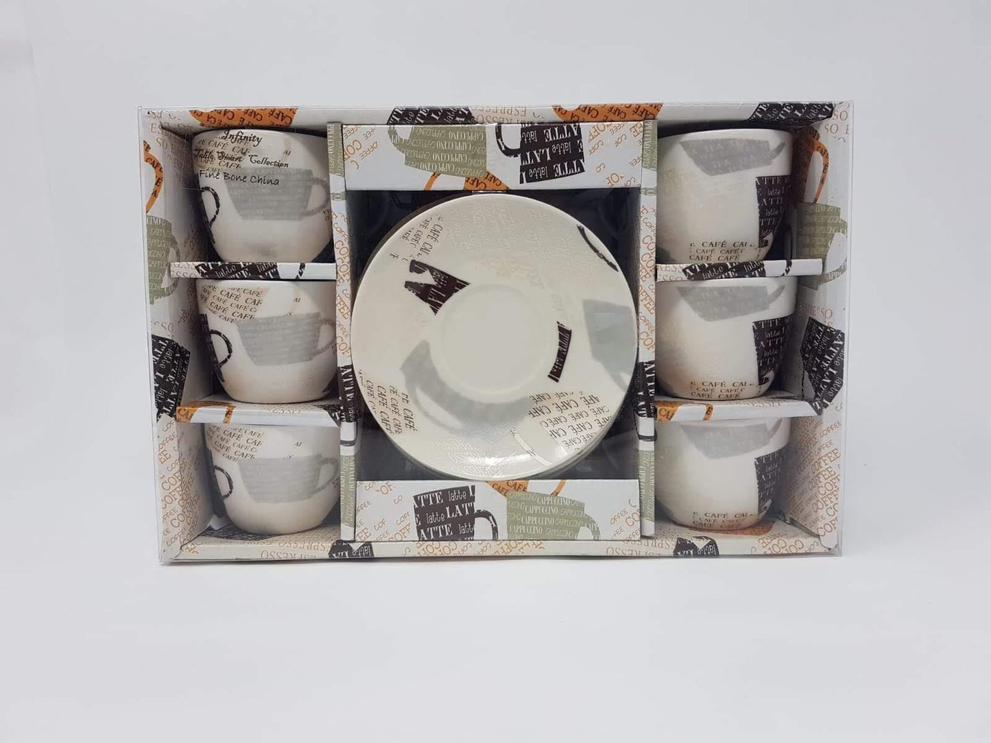 6 Coffee Cups & Saucers طقم فناجين قهوة