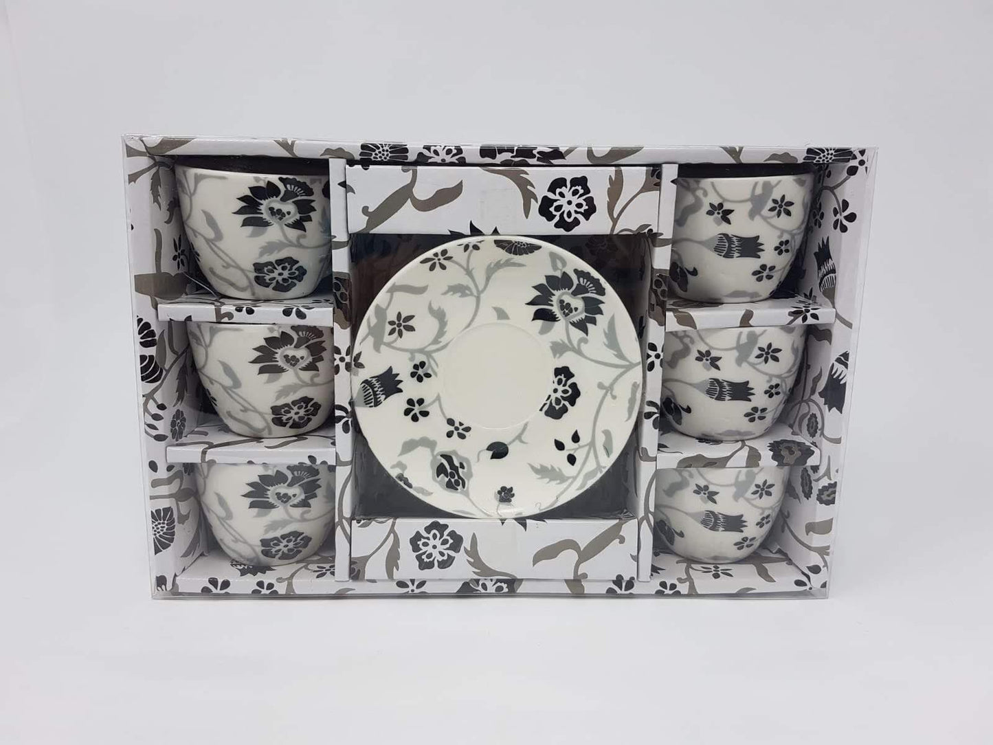 6 Coffee Cups & Saucers طقم فناجين قهوة