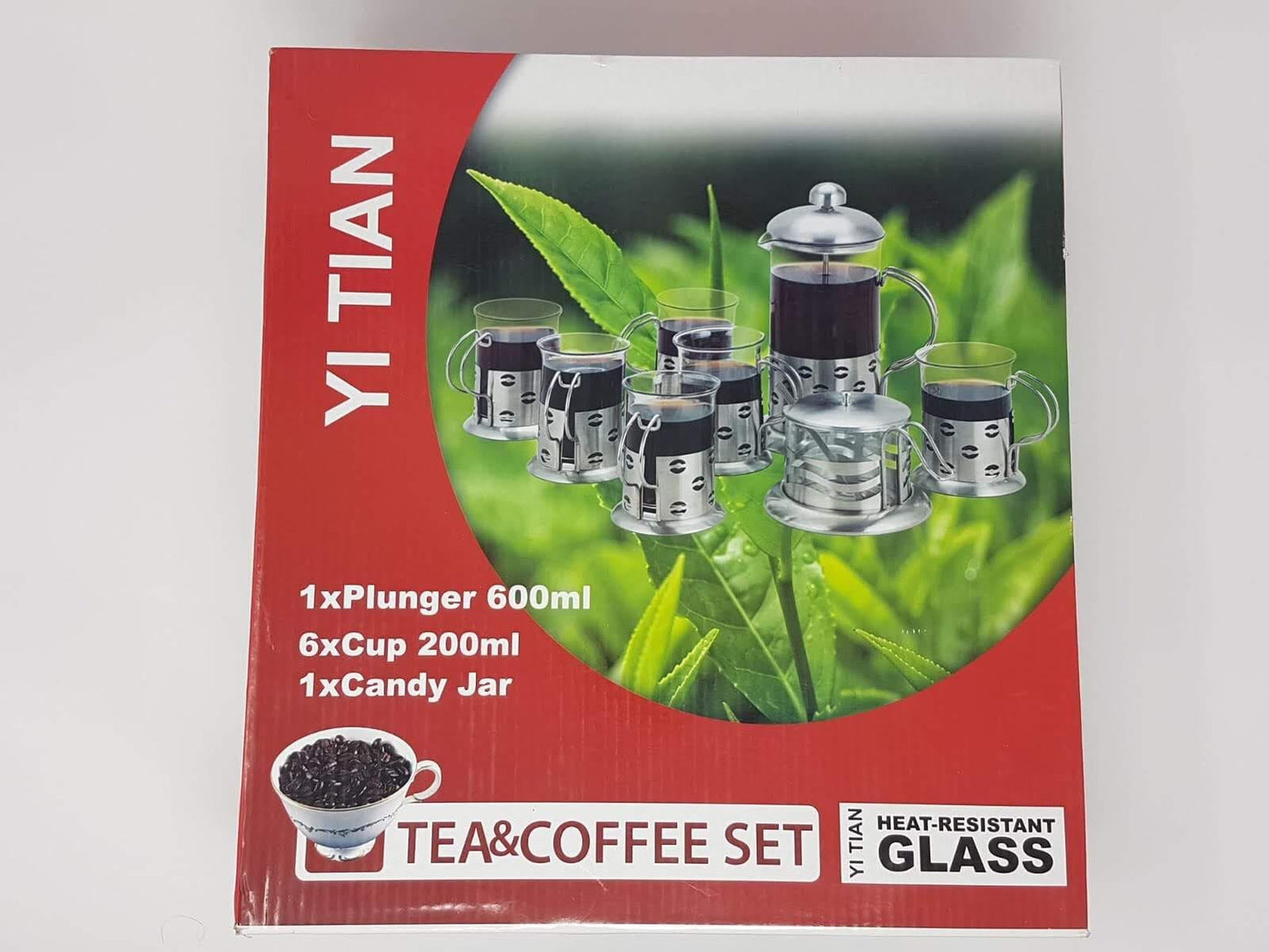 Tea & Coffee Set طقم شاي صيني استنالس وزجاج